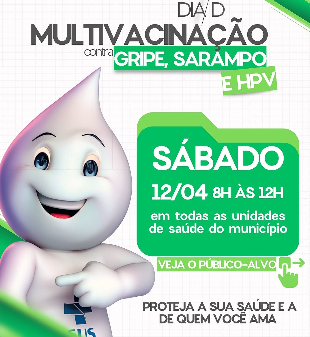 CALDAS BRANDÃO PROMOVE DIA D DE MULTIVACINAÇÃO NESTE SÁBADO