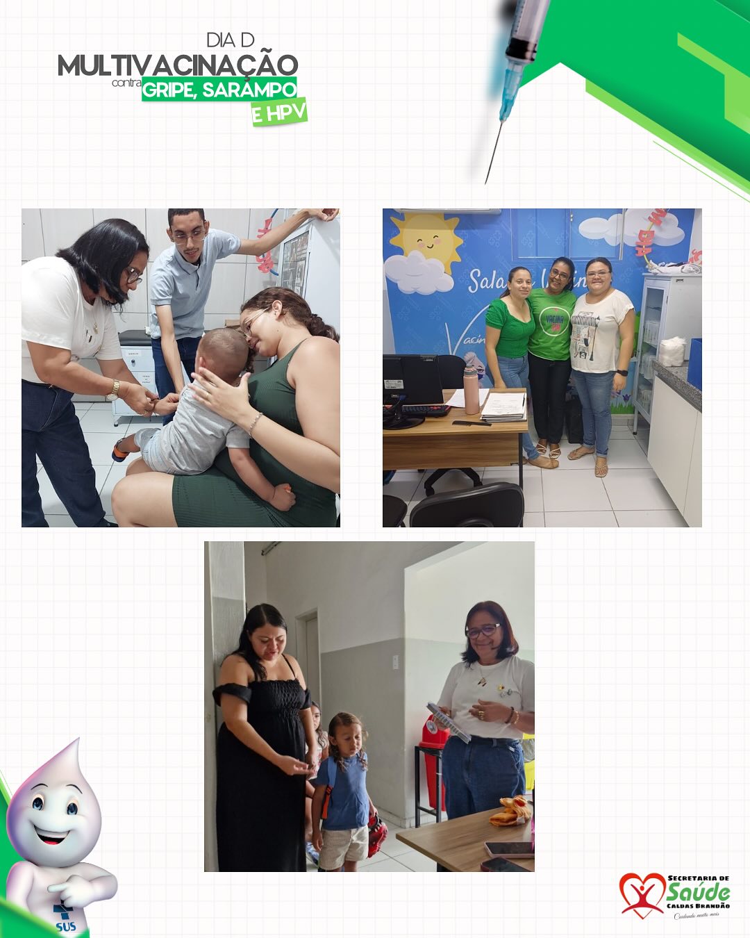 CALDAS BRANDÃO REALIZA COM SUCESSO O DIA D DE MULTIVACINAÇÃO CONTRA A GRIPE E O HPV