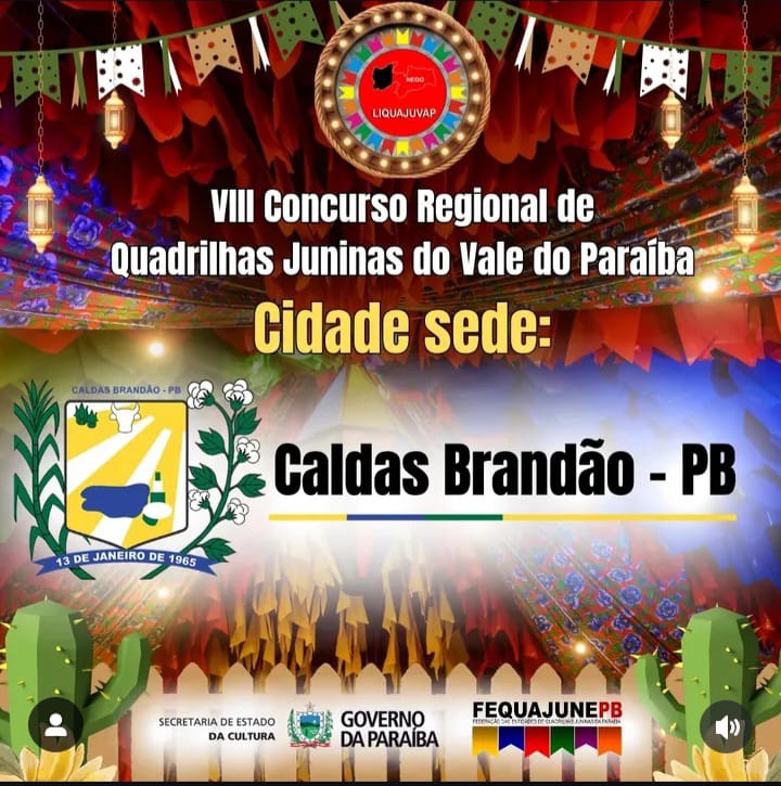 CALDAS BRANDÃO É A CIDADE-SEDE DO VIII CONCURSO REGIONAL DE QUADRILHAS JUNINAS DO VALE DO PARAÍBA