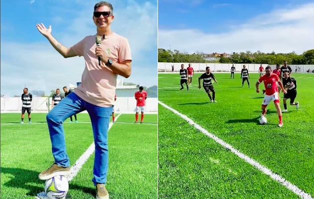 PREFEITO FÁBIO ROLIM REINAUGURA CAMPO DE FUTEBOL “O CARNEIRÃO” NA VILA NOVA DO CAJÁ