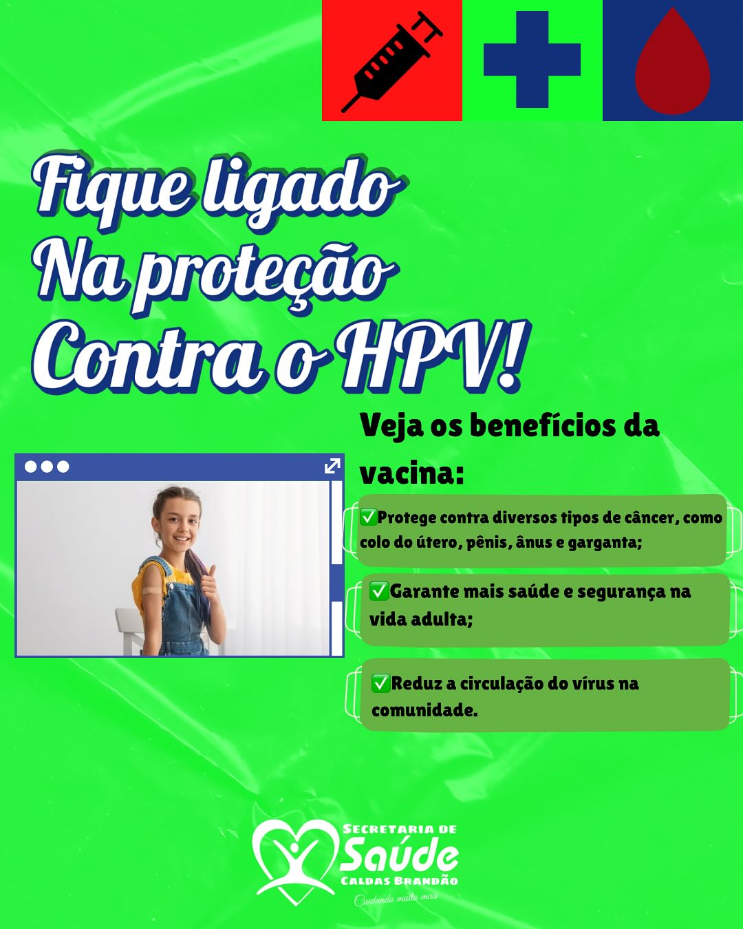Caldas Brandão prorroga campanha de vacinação contra o HPV até 17 de setembro