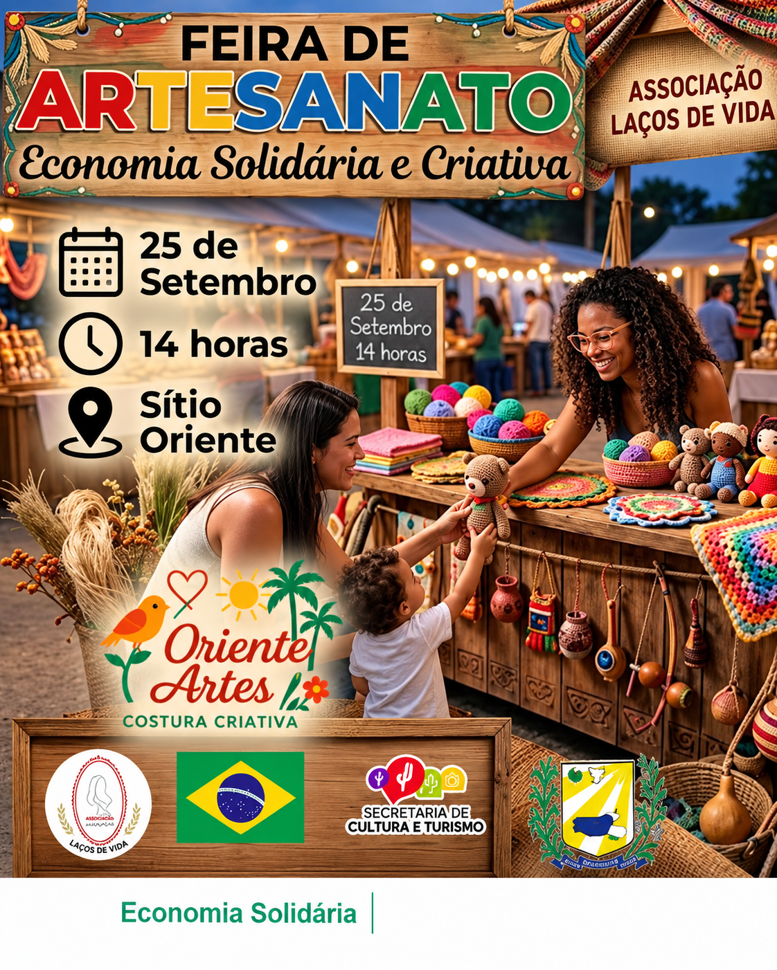PREFEITURA DE CALDAS BRANDÃO APOIA FEIRA DE ARTESANATO QUE VALORIZA ECONOMIA CRIATIVA E PRODUÇÃO LOCAL